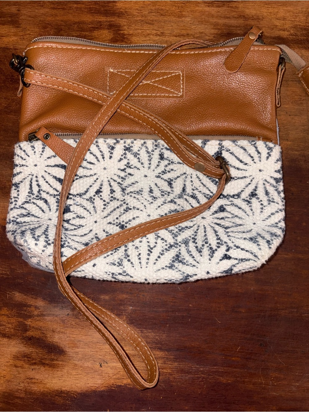 Myra Bag Tan and Cream Crossbody Bag
